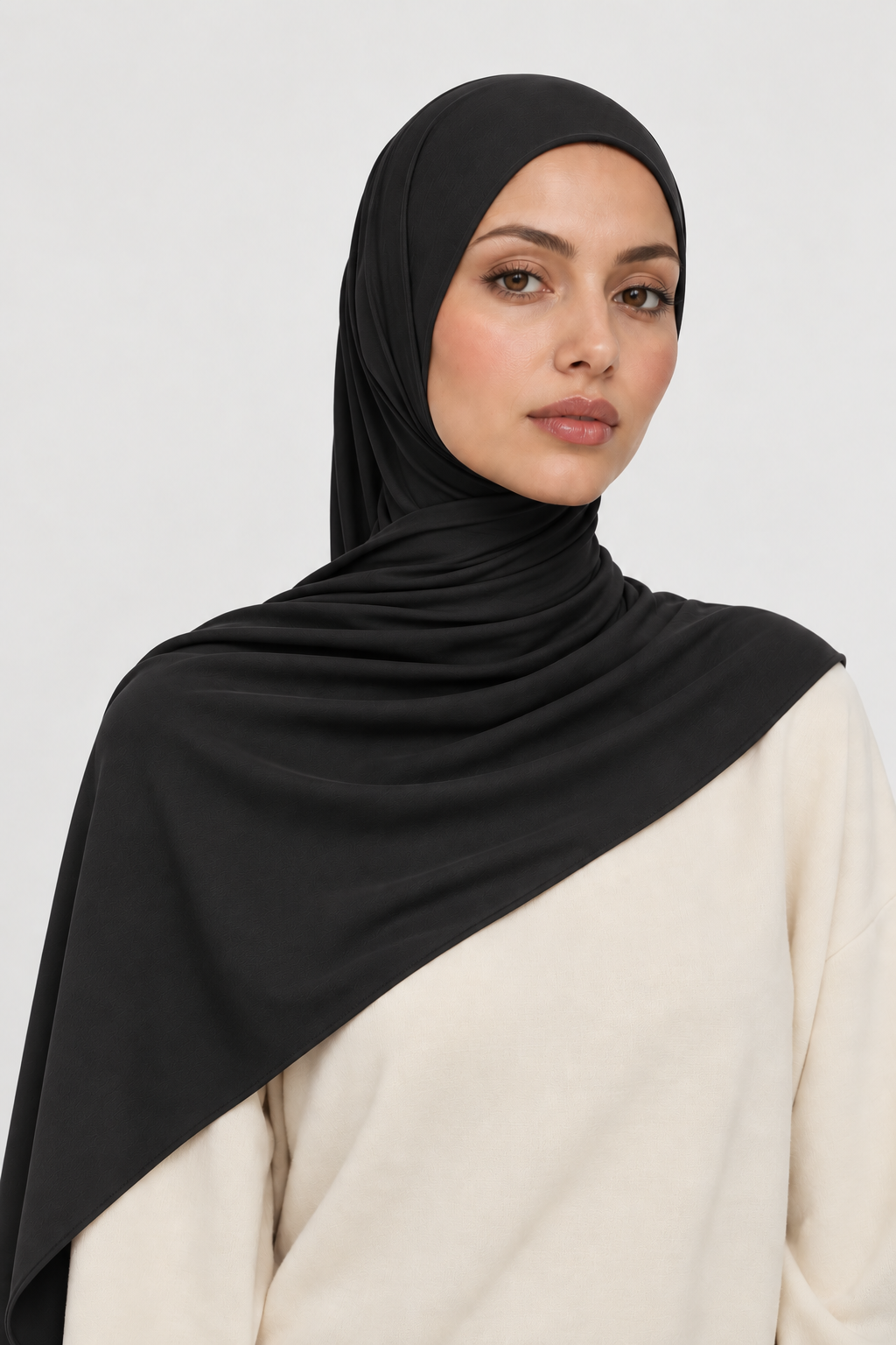 Hijab Jersey Premium — Black *