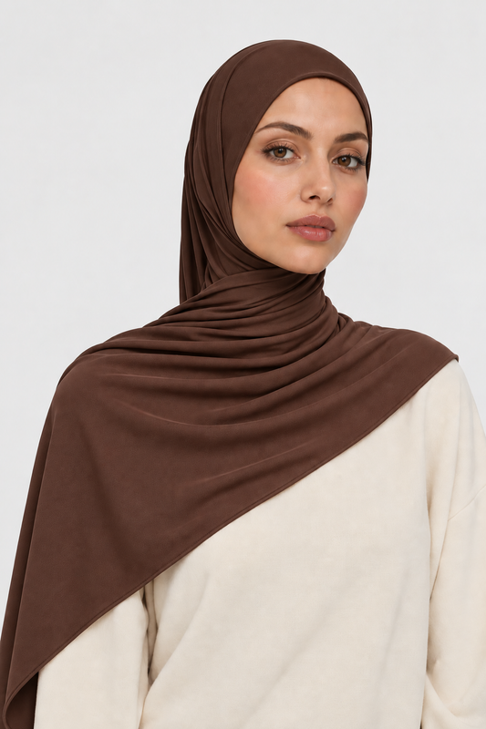 Hijab Jersey Premium — Brown *