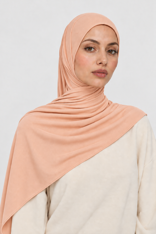 Hijab Jersey Premium — Peach